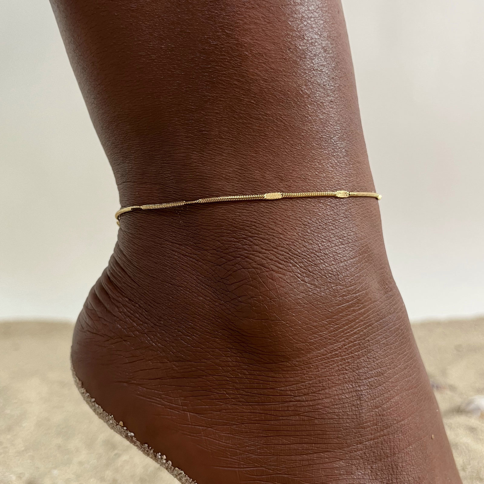 Jc Jewelry & Watches - Women's Dainty Squashed Snake Chain Anklets
