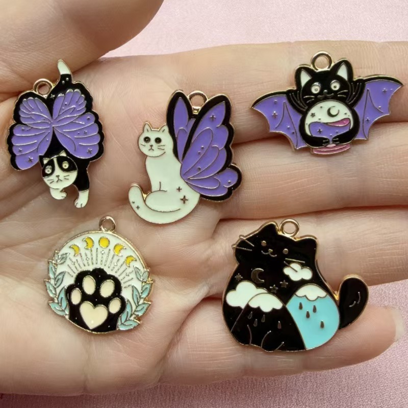 Butterfly Pendant Necklace - 10pcs Butterfly Cat Love Korean Edition