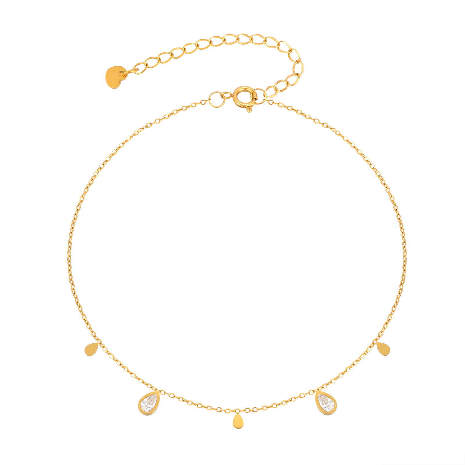 Jc Jewelry & Watches - Dainty Water Drop Zircon Anklet for