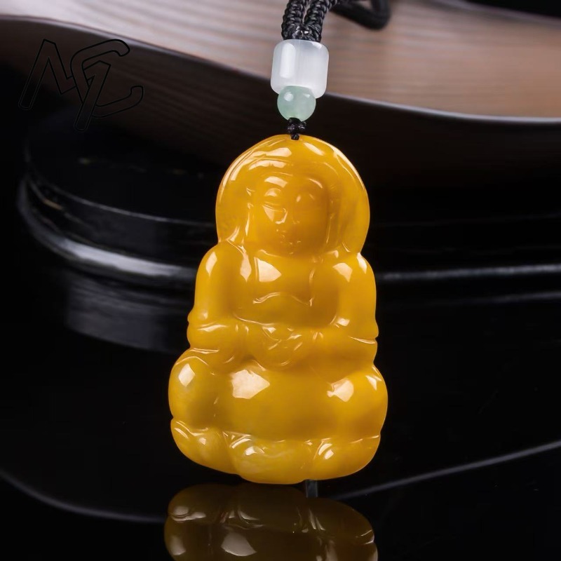 Jewelry & Watches Store - Real Natural Emerald Jade yellow Guanyin