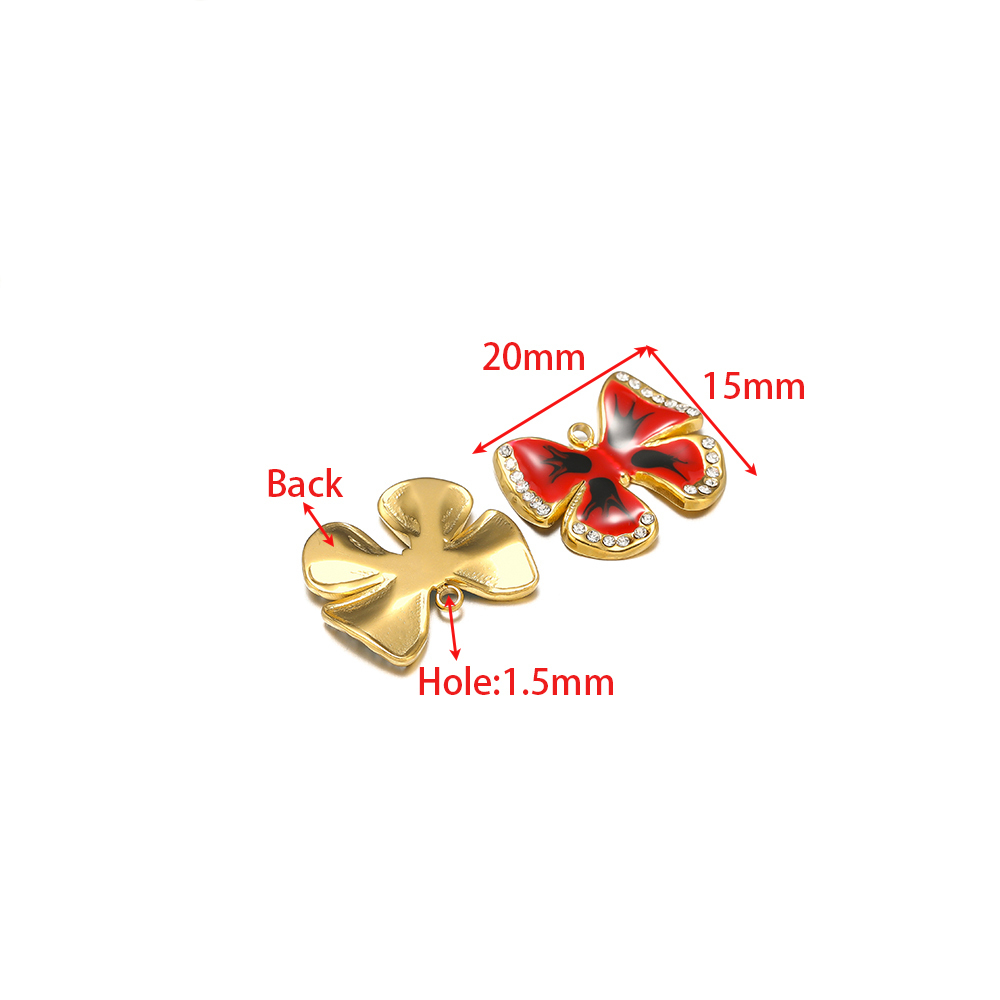 5Pcs Enamel Butterfly Charms S - Butterfly Pendant Necklace ulasan dan harga