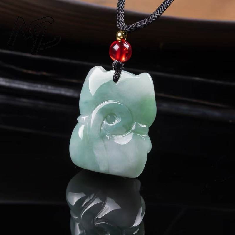 Natural Emerald Jade Lucky Cat - Jewelry & Watches Store ulasan dan harga