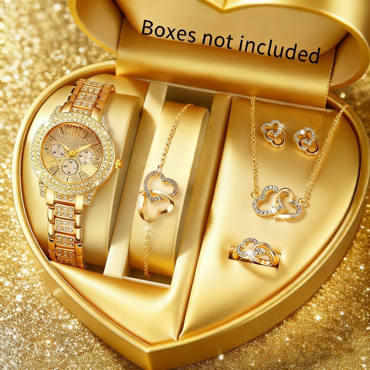 6PCS Luxury Rhinestone Women W - Mystery Jewelry Jar Watches ulasan dan harga