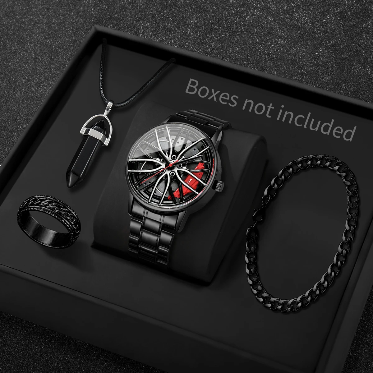 4PCS/Set Fashion 3d Car Wheel  - Mystery Jewelry Jar Watches ulasan dan harga