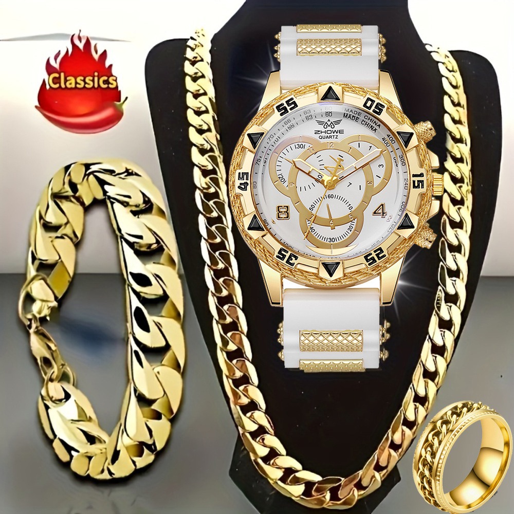4‑Piece Luxury Men’s Watch and - Mystery Jewelry Jar Watches ulasan dan harga