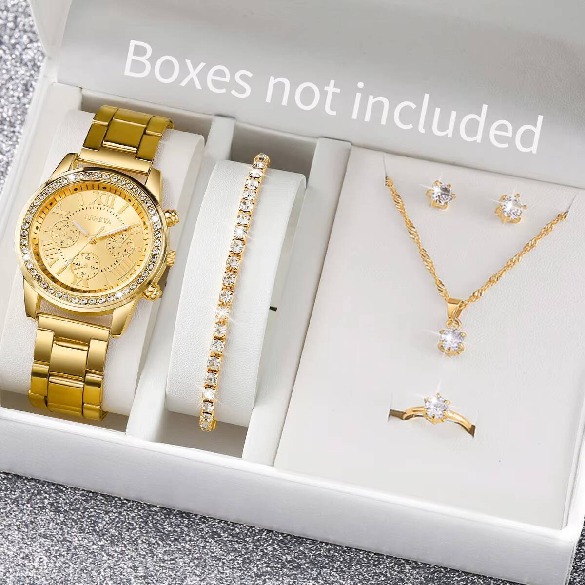6PCS/Set Fashion Rhinestone Wo - Mystery Jewelry Jar Watches ulasan dan harga