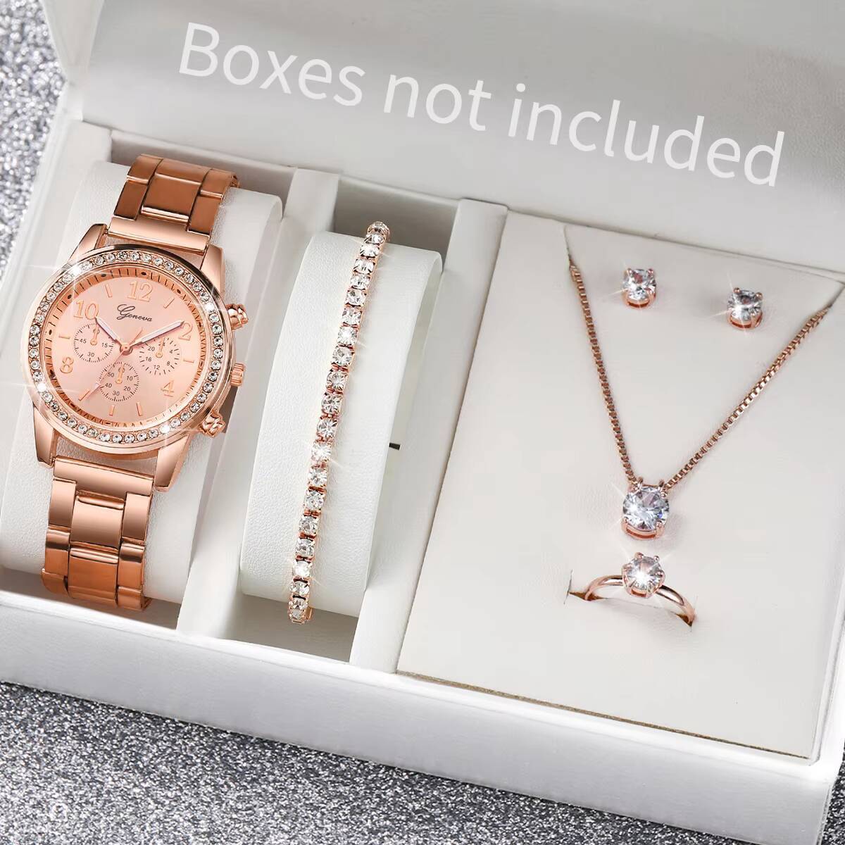 6PCS/Set Fashion Rhinestone Wo - Mystery Jewelry Jar Watches ulasan dan harga