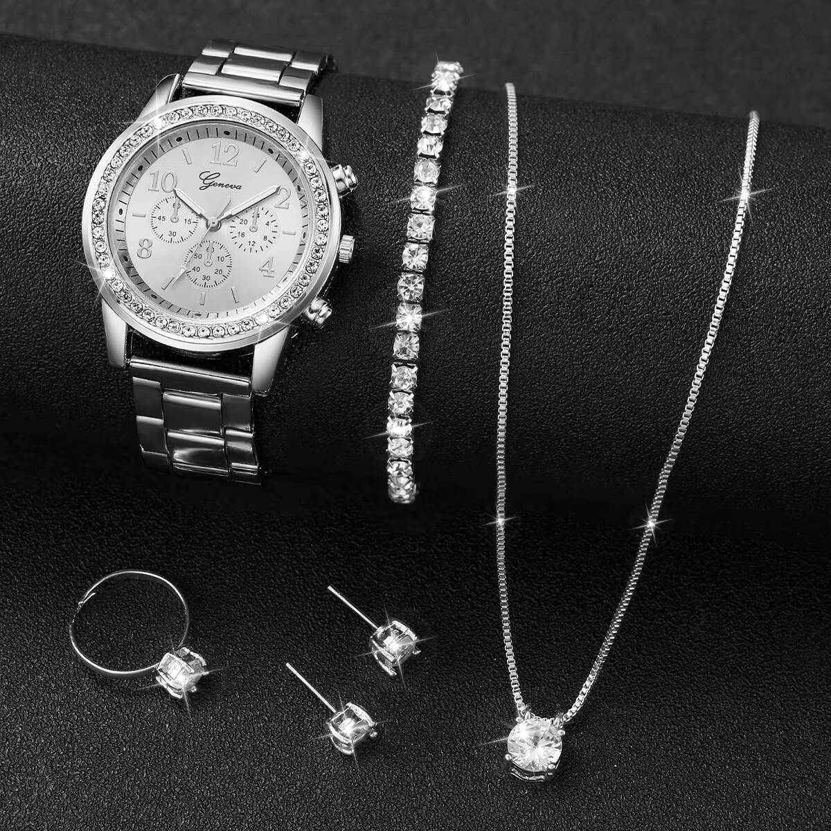 6PCS/Set Fashion Rhinestone Wo - Mystery Jewelry Jar Watches ulasan dan harga