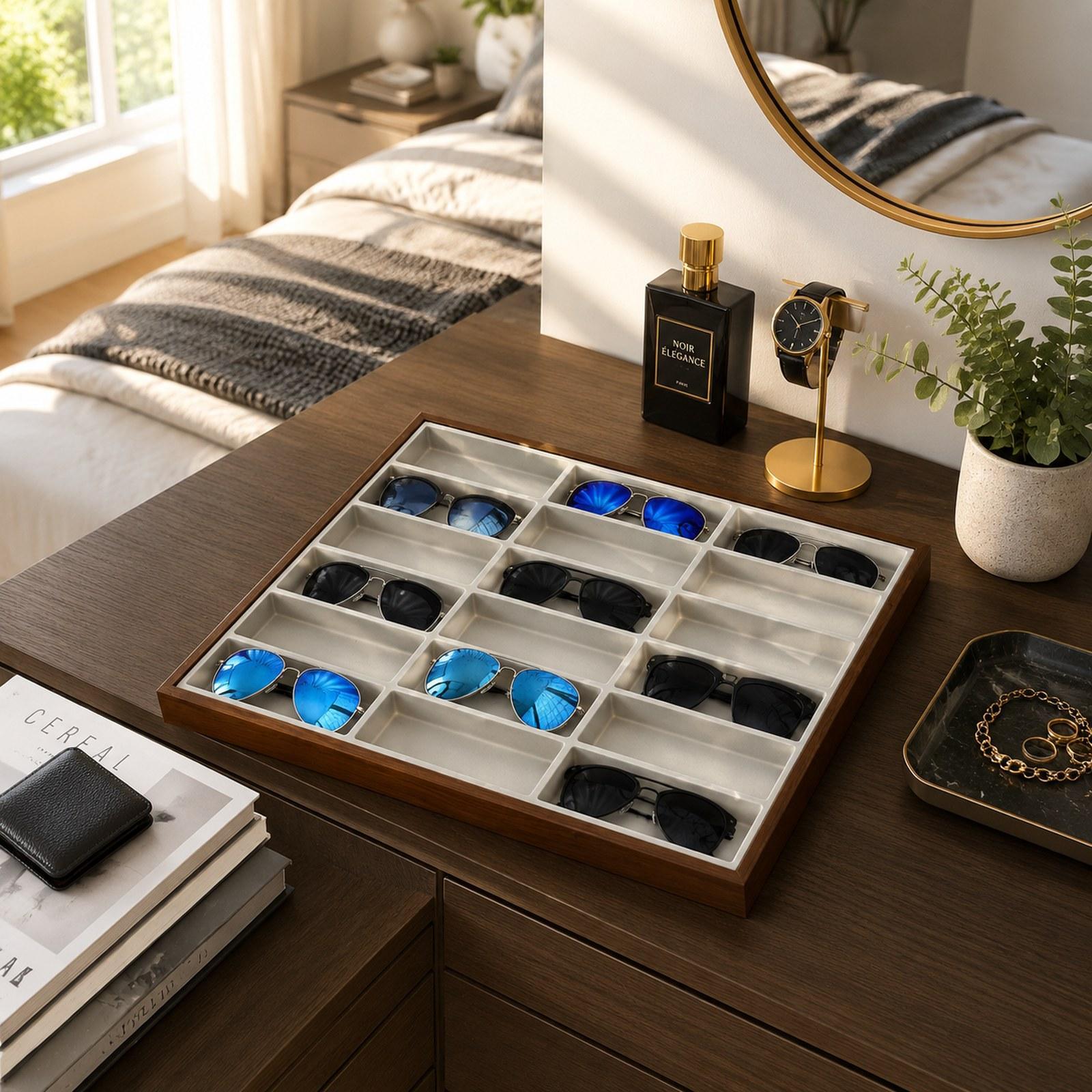 Eyeglass Organizer Box 18 Comp - Jewelry Eyewear Watches & Accessories ulasan dan harga