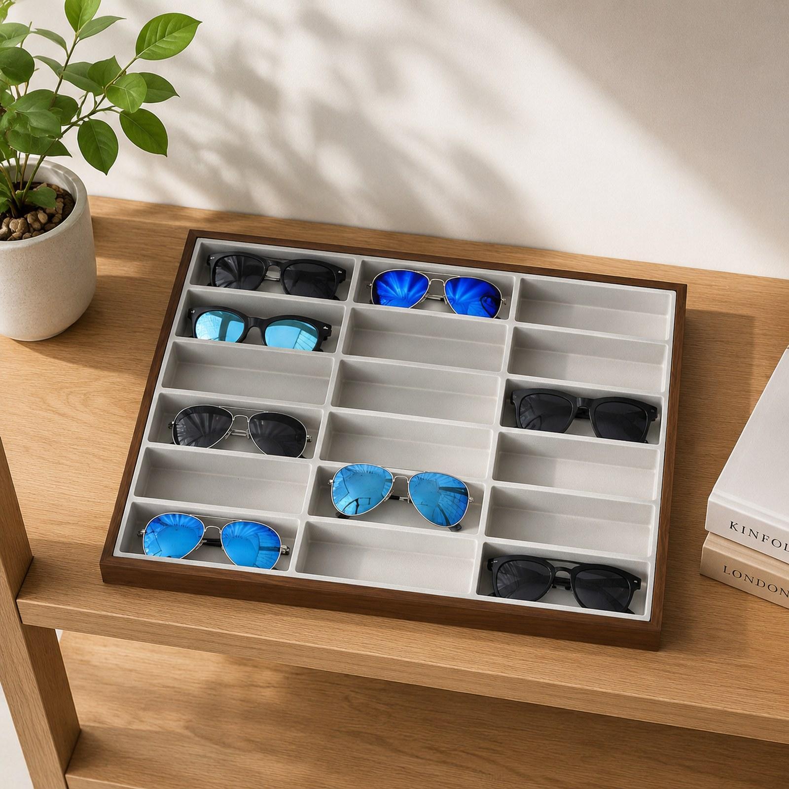 Eyeglass Organizer Box 18 Comp - Jewelry Eyewear Watches & Accessories ulasan dan harga