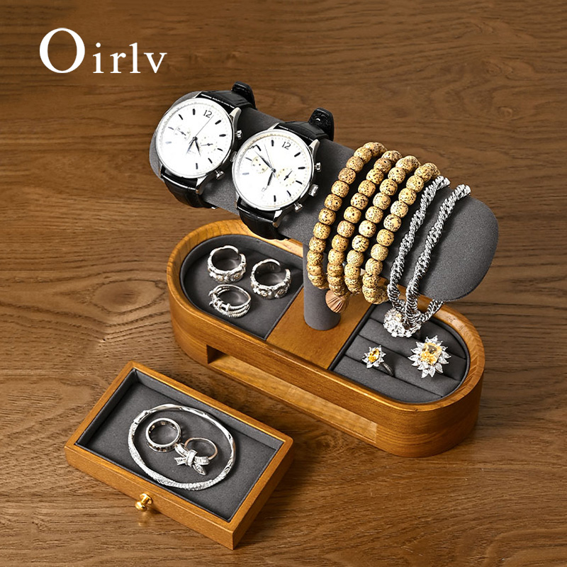 Oirlv Solid Wood Watch Organiz - Jewelry Stores Watches ulasan dan harga