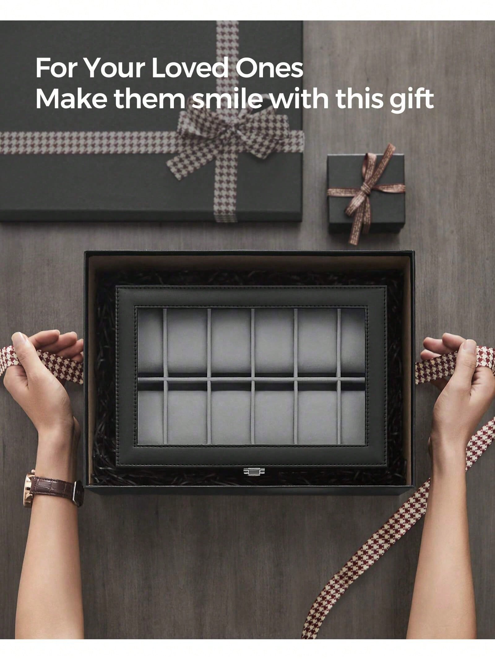 12-Slot Lockable Watch Box wit - Jewelry Stores Watches ulasan dan harga