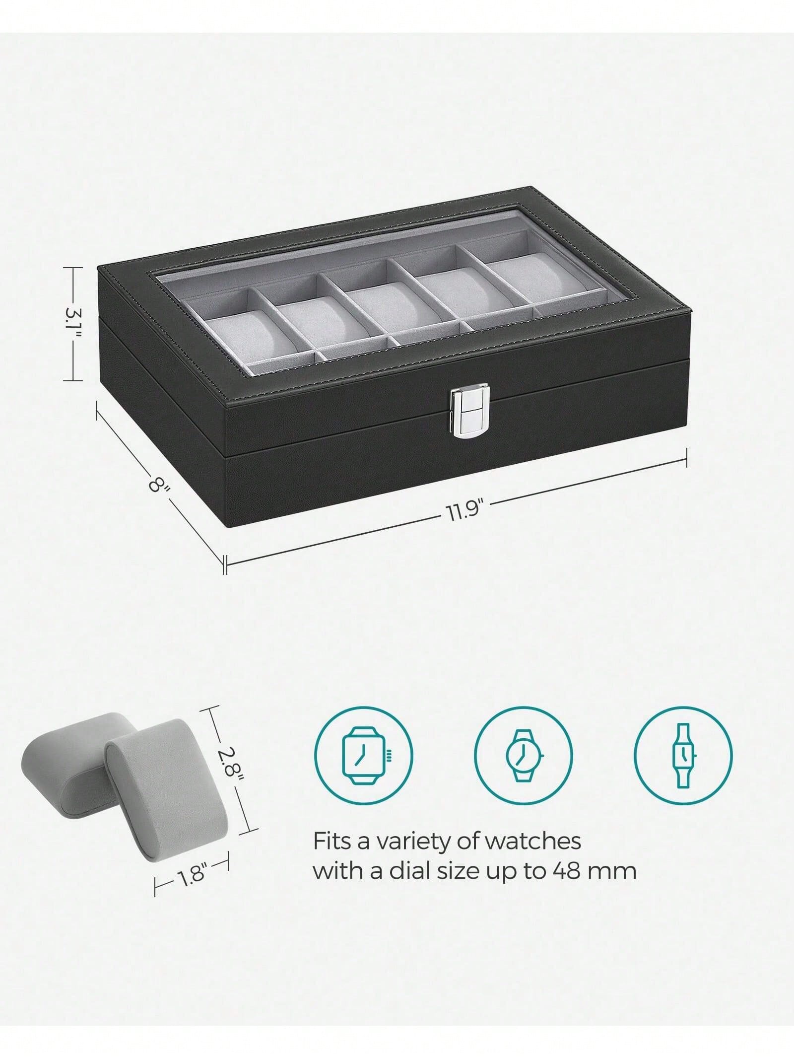 12-Slot Lockable Watch Box wit - Jewelry Stores Watches ulasan dan harga