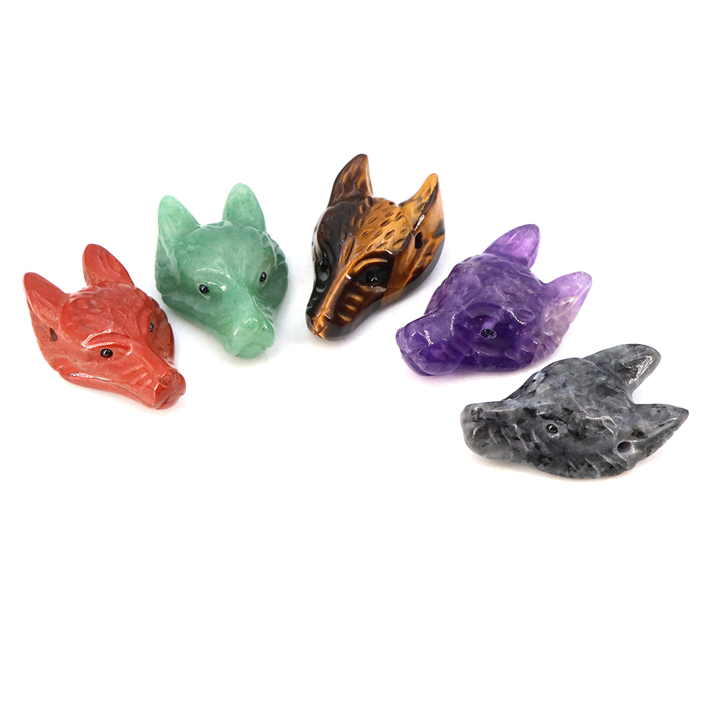40mm Wolf Head Stone Pendant N - Wolf Jewelry & Watches Tampa Reviews ulasan dan harga