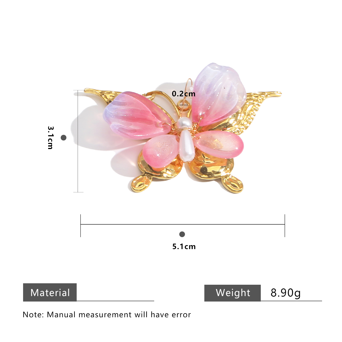 Stainless Steel Hand Threading - Butterfly Pendant Necklace ulasan dan harga
