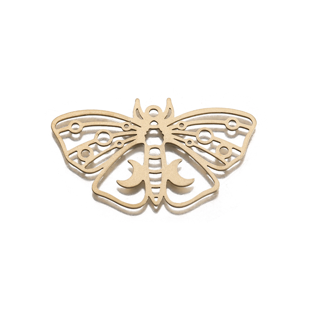 Raw Brass Moth Butterfly Charm - Butterfly Pendant Necklace ulasan dan harga