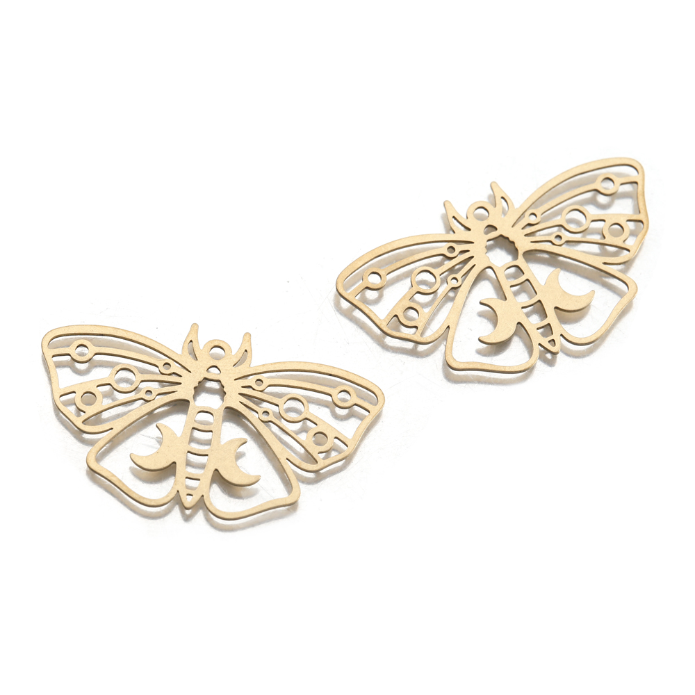 Raw Brass Moth Butterfly Charm - Butterfly Pendant Necklace ulasan dan harga