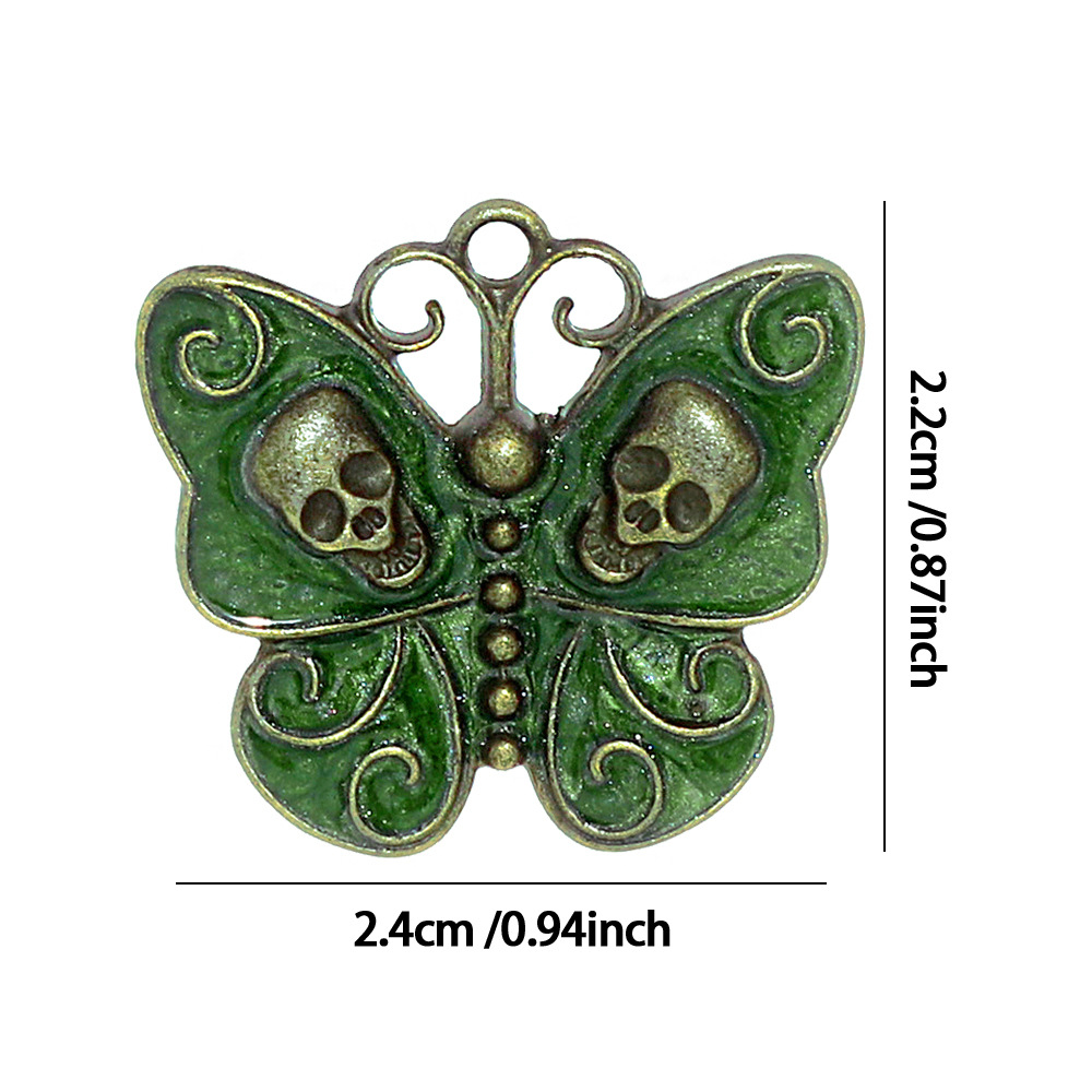 Gothic Skull Butterfly Enameli - Butterfly Pendant Necklace ulasan dan harga