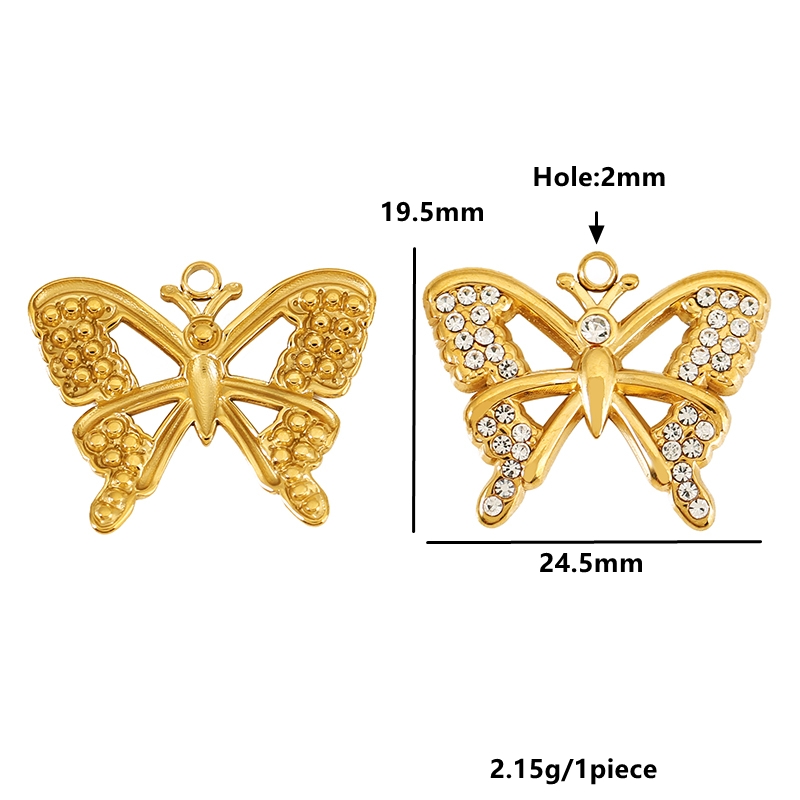 4pcs Stainless Steel Hollow Zi - Butterfly Pendant Necklace ulasan dan harga