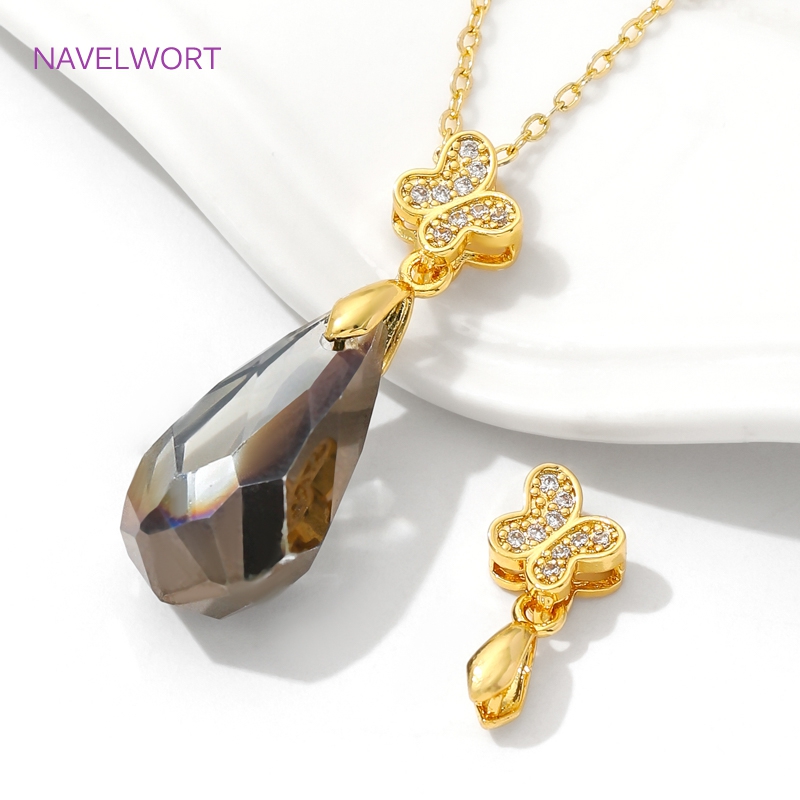 Brass Pinch Bails 18K Gold Pla - Butterfly Pendant Necklace ulasan dan harga